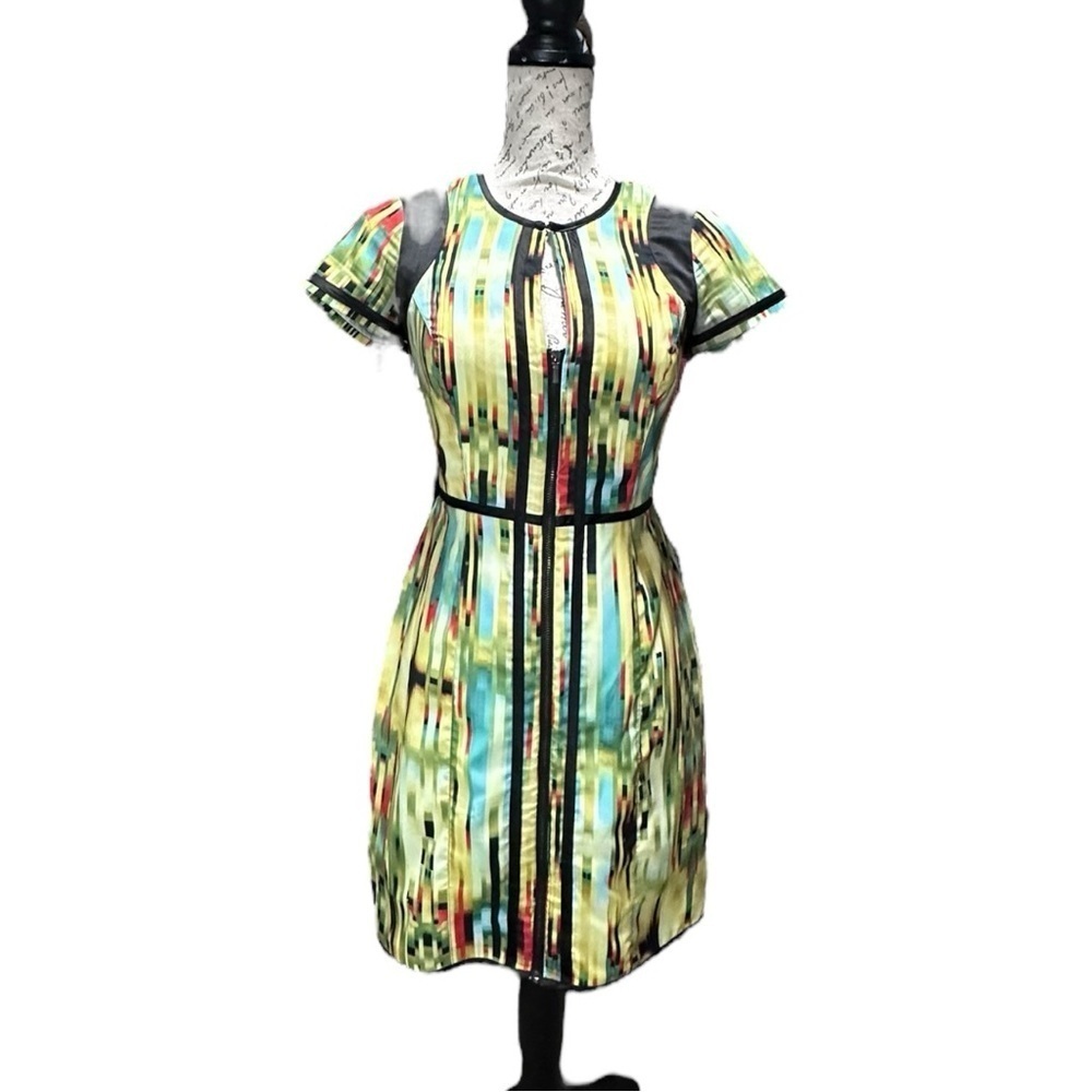 Bebe Multi Color Short Sleeve Mini Dress Size 0